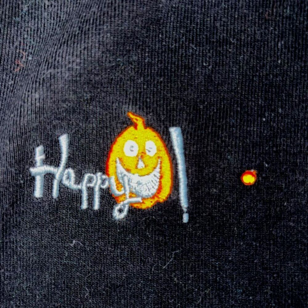 Women's Black Halloween‎ Top Shirt XL Pumpkins Ghosts Cats Witchy Whimsigoth - Picture 3 of 5